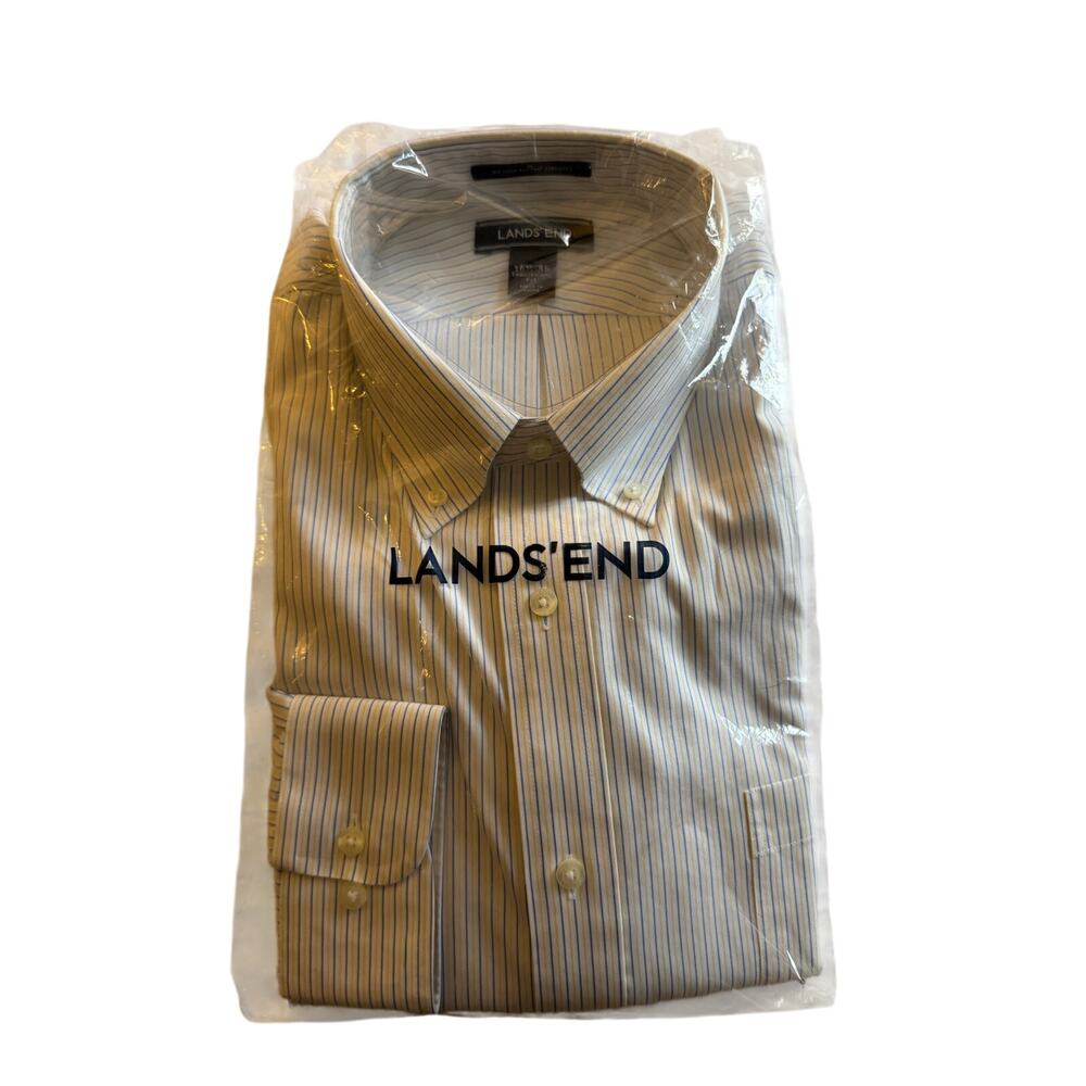Men's Pattern No Iron Supima Button Down Collar Dress Shirt - NWT 16 1/2-35
